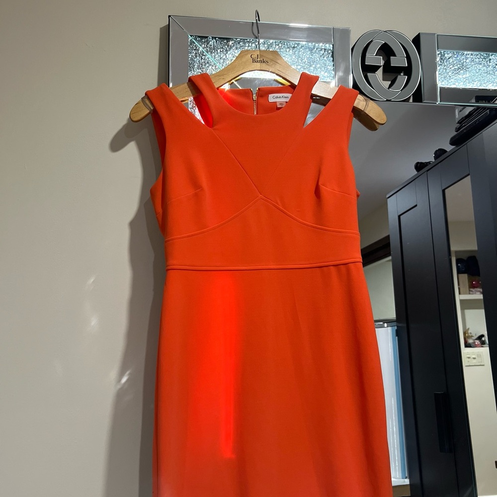 Brand new, purchased from Macy’s/Calvin Klein Dark Orange Dress size 10